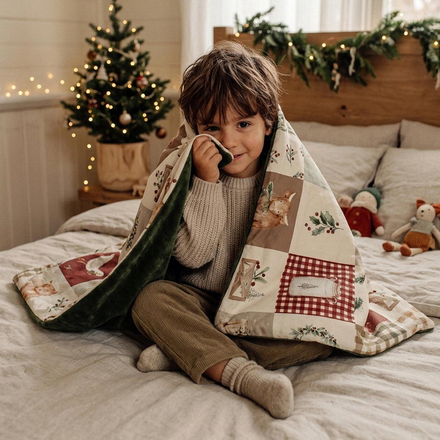 Quilted Christmas Toddler Snuggle Blanket